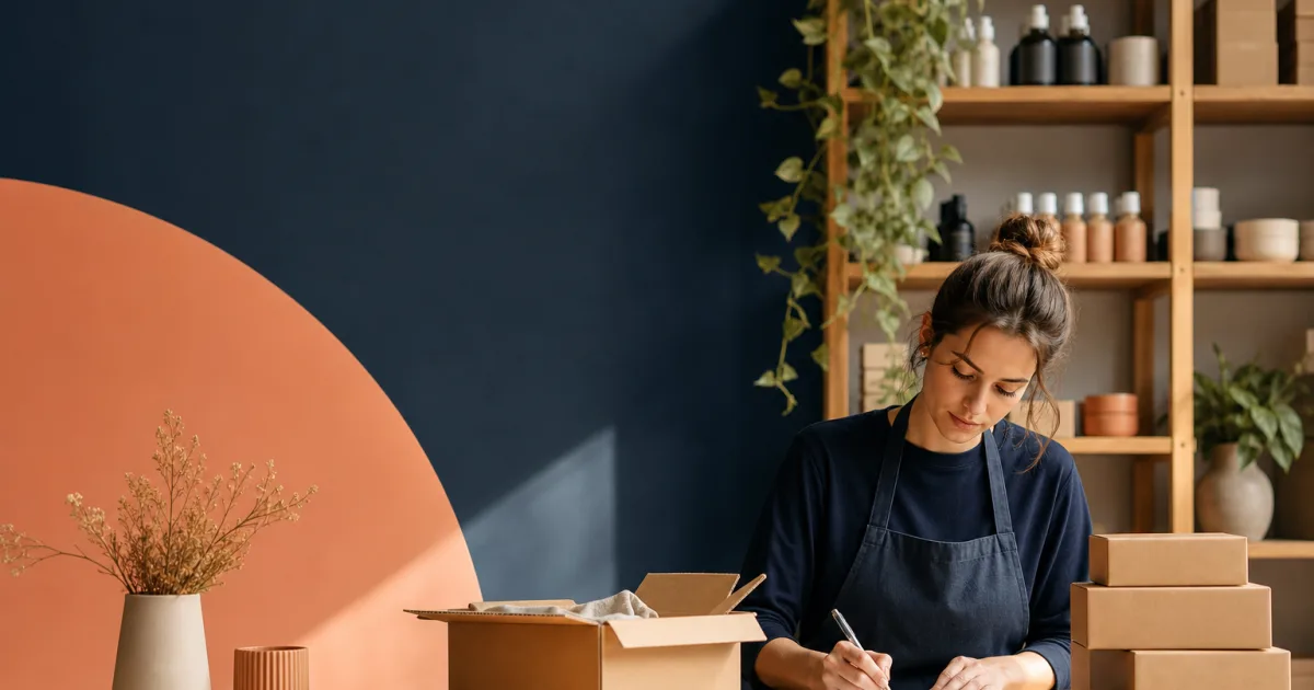 Eigenaar van een klein bedrijf beoordeelt bestelniveaus en voorraadaantallen voor essentiële artikelen