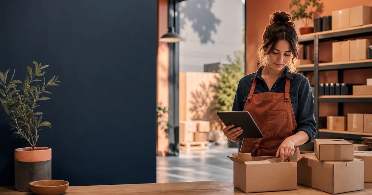Stock transfer record showing products moving between two business locations