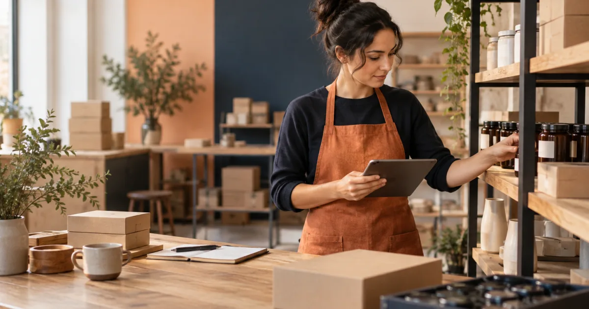 Winkelteam registreert productaantallen tijdens een voorraadtelling